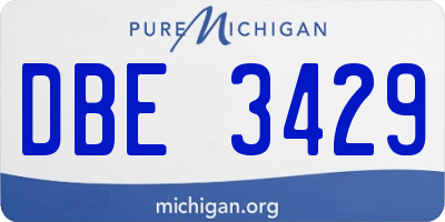 MI license plate DBE3429