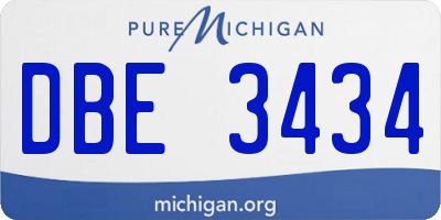 MI license plate DBE3434