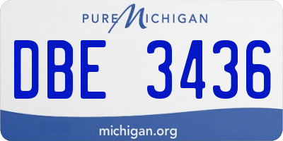 MI license plate DBE3436