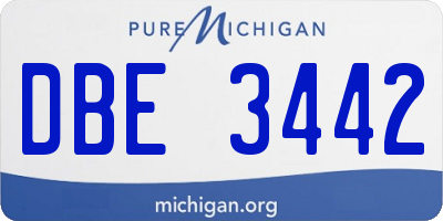 MI license plate DBE3442