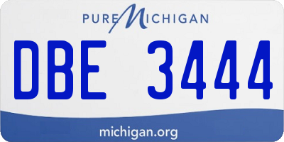 MI license plate DBE3444