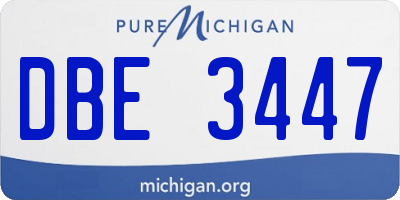 MI license plate DBE3447