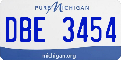 MI license plate DBE3454