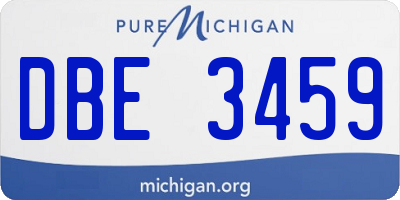 MI license plate DBE3459