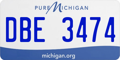 MI license plate DBE3474