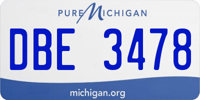 MI license plate DBE3478