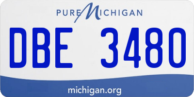 MI license plate DBE3480