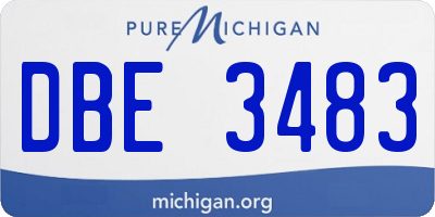 MI license plate DBE3483