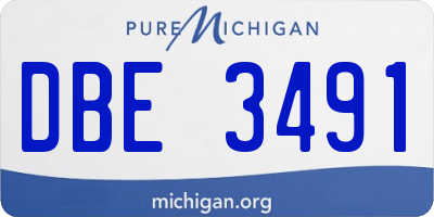 MI license plate DBE3491