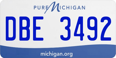 MI license plate DBE3492
