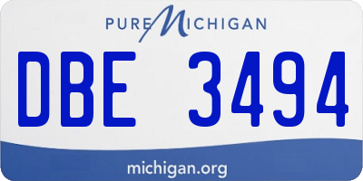MI license plate DBE3494