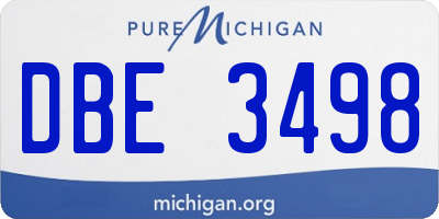 MI license plate DBE3498