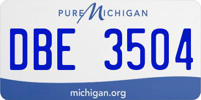MI license plate DBE3504