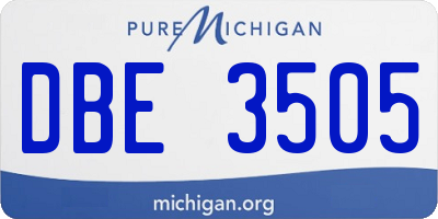 MI license plate DBE3505