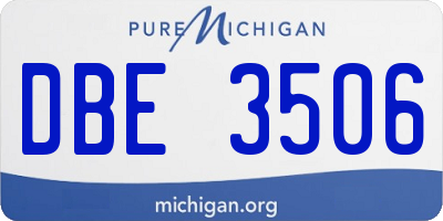 MI license plate DBE3506