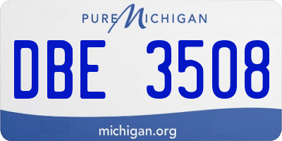 MI license plate DBE3508