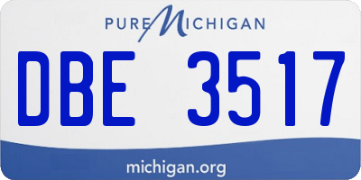 MI license plate DBE3517