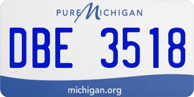 MI license plate DBE3518