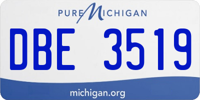 MI license plate DBE3519