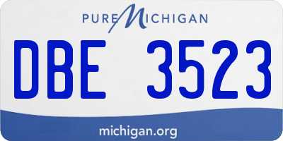 MI license plate DBE3523