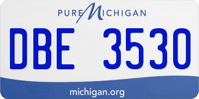MI license plate DBE3530