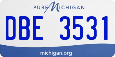 MI license plate DBE3531