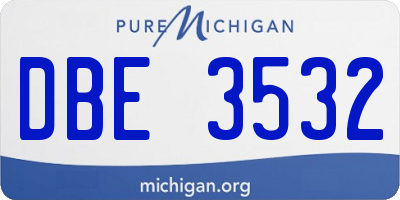MI license plate DBE3532