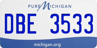 MI license plate DBE3533
