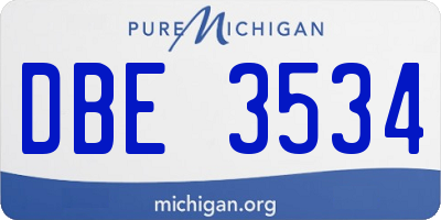 MI license plate DBE3534