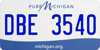 MI license plate DBE3540