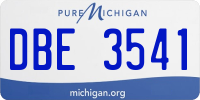 MI license plate DBE3541