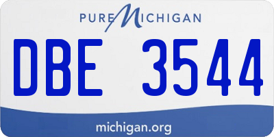 MI license plate DBE3544