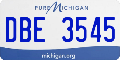 MI license plate DBE3545