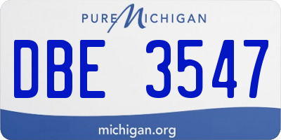 MI license plate DBE3547