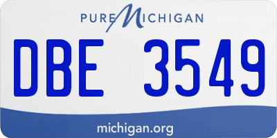MI license plate DBE3549