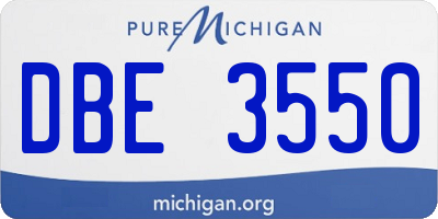 MI license plate DBE3550