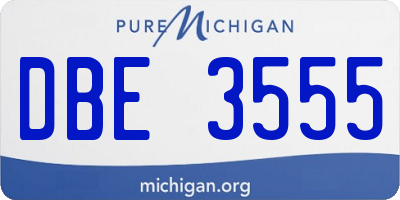 MI license plate DBE3555