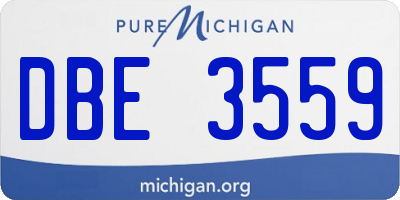 MI license plate DBE3559