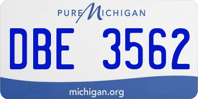 MI license plate DBE3562