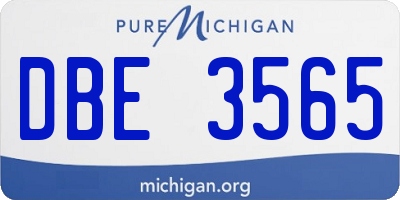 MI license plate DBE3565
