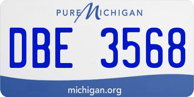 MI license plate DBE3568