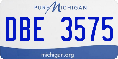 MI license plate DBE3575