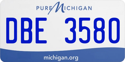 MI license plate DBE3580