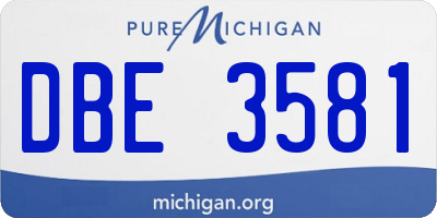 MI license plate DBE3581
