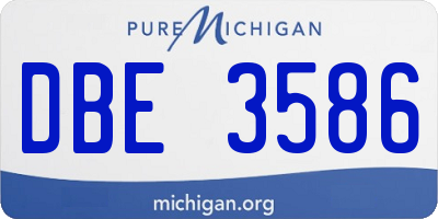 MI license plate DBE3586