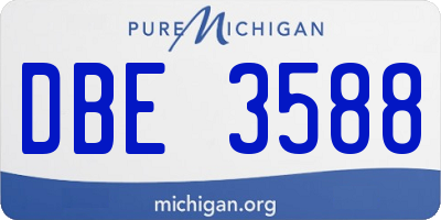 MI license plate DBE3588