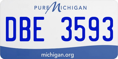 MI license plate DBE3593