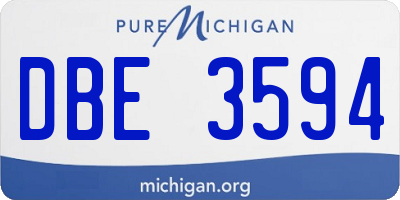 MI license plate DBE3594