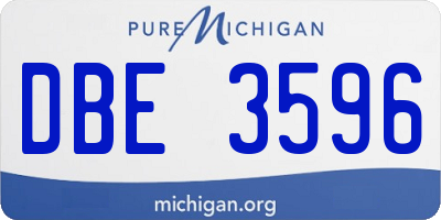 MI license plate DBE3596