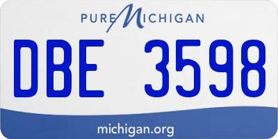 MI license plate DBE3598
